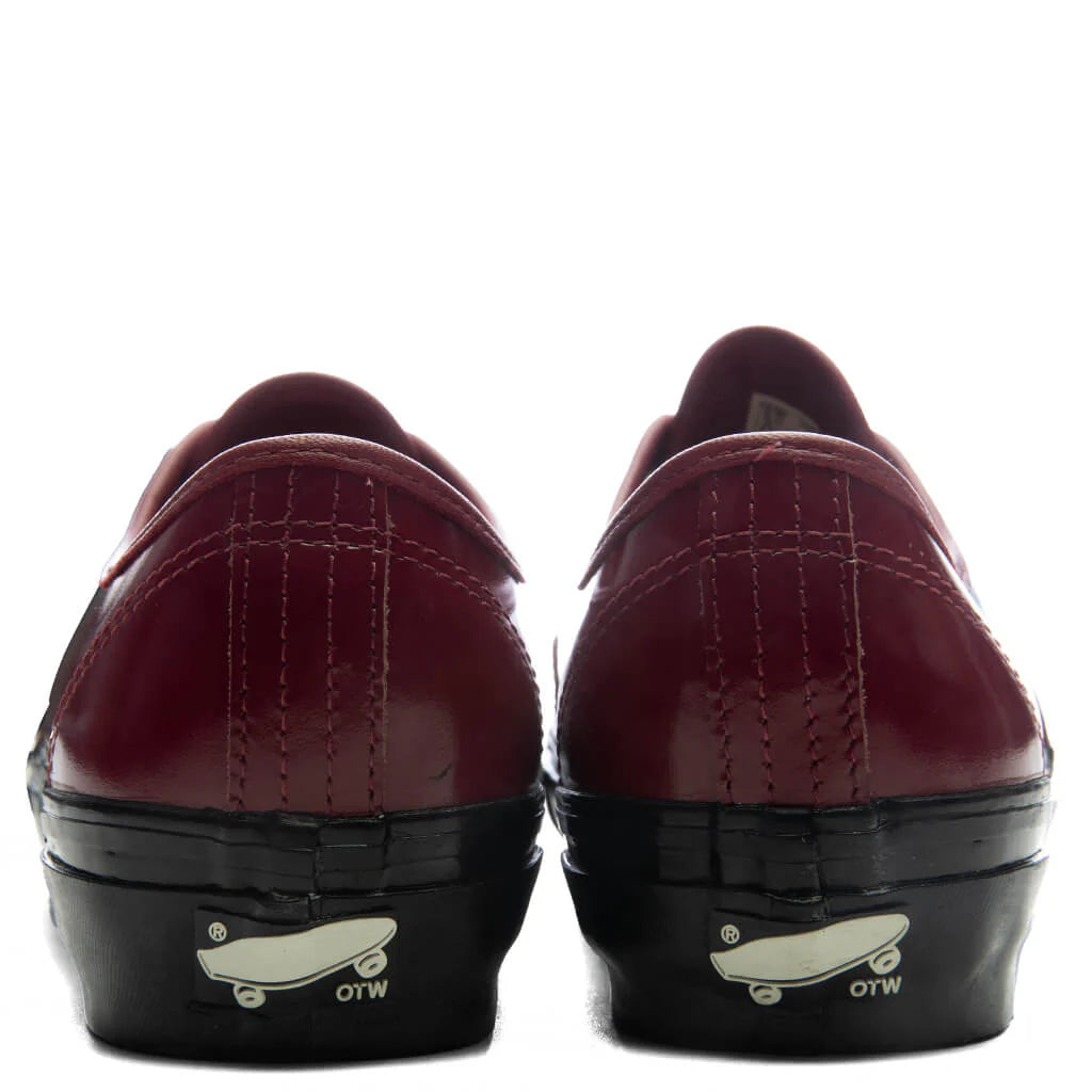 OTW Premium Authentic 44 Siped Vibram Gloss Leather Burgundy Red Black