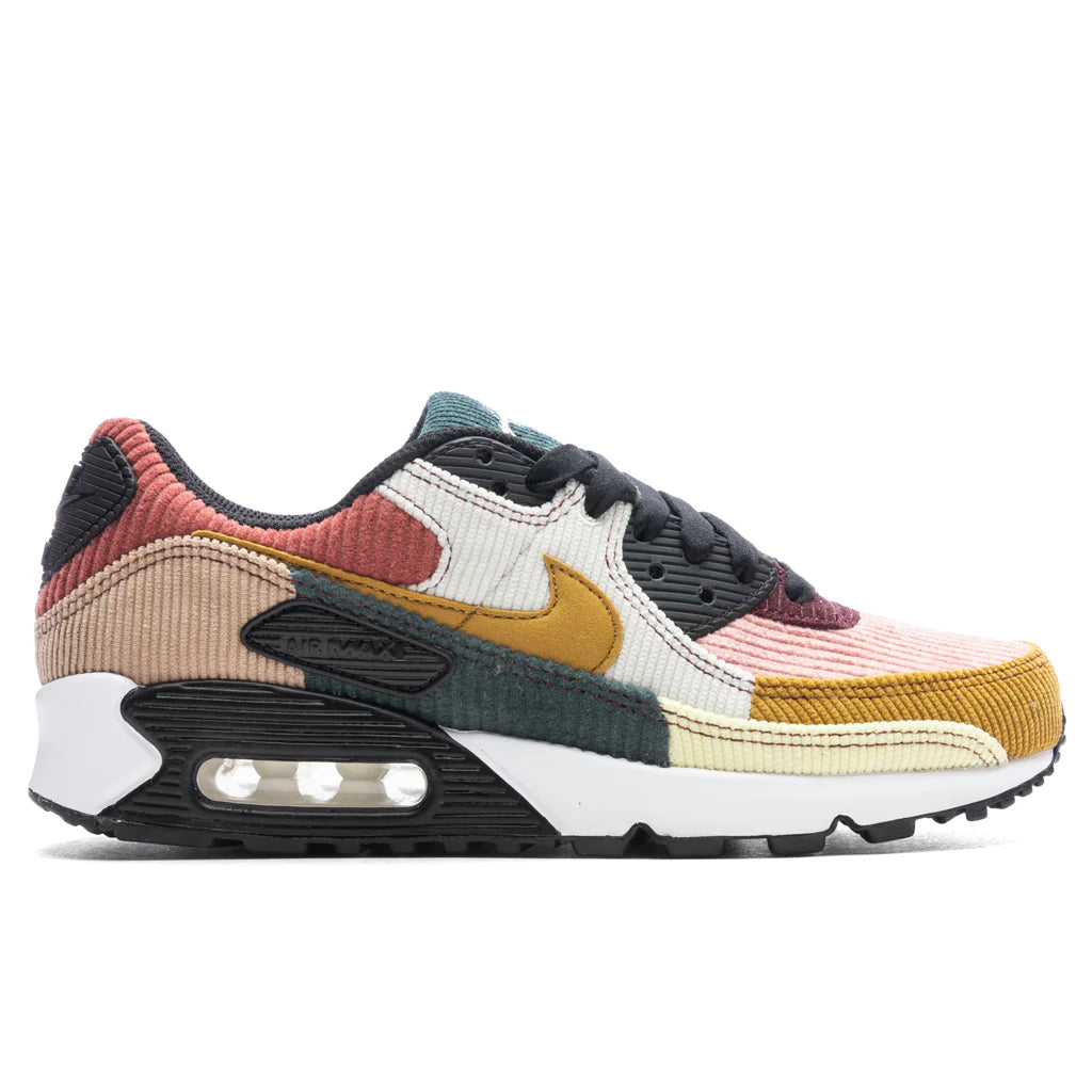 Womens Air Max 90 Multi Corduroy Black Bronzine Red Stardust