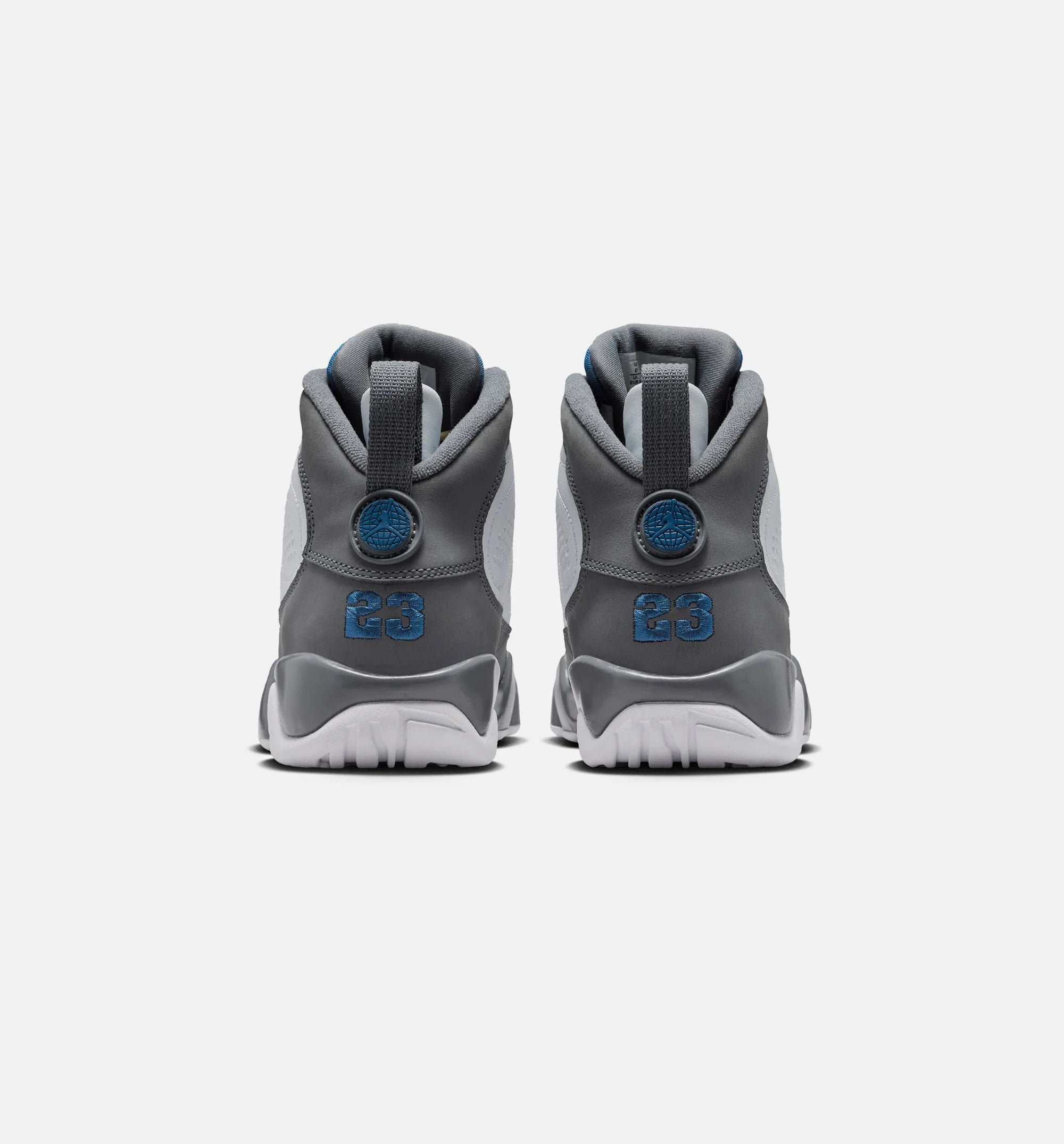 Air Jordan 9 Retro Flint Grey and French Blue Grade School Lifestyle Shoe White French Blue Flint Grey
