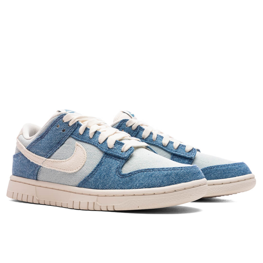 Womens Dunk Low Denim Smokey Blue Pale Ivory Denim Turquoise Ochre