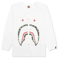 Kids ABC Camo Shark L S Tee White Green