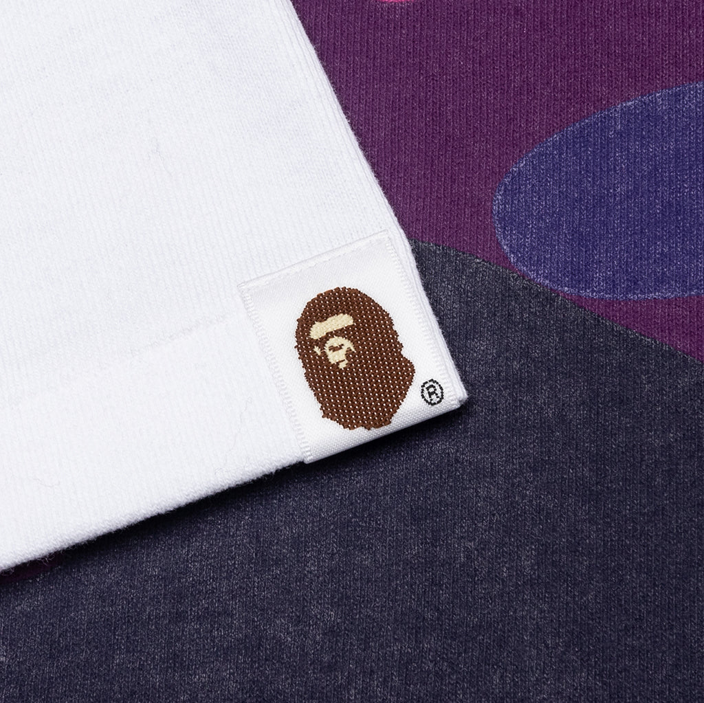 Color Camo Big Ape Head Tee White Purple