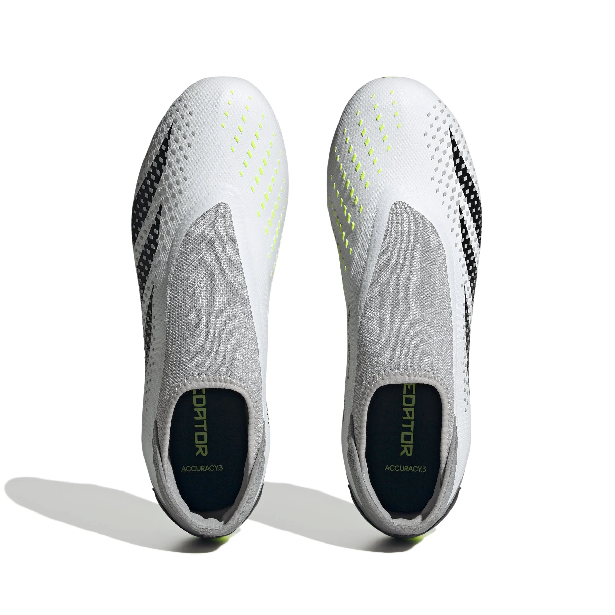 adidas Predator Accuracy3 Laceless FG Firm Ground Soccer Cleats Cloud White Black Lucid Lemon