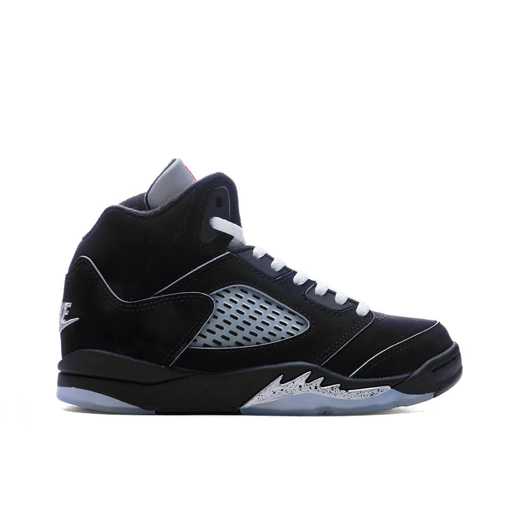 Air Jordan 5 Retro OG Black Metallic Reimagined PS Black White Metallic Silver Fire Red