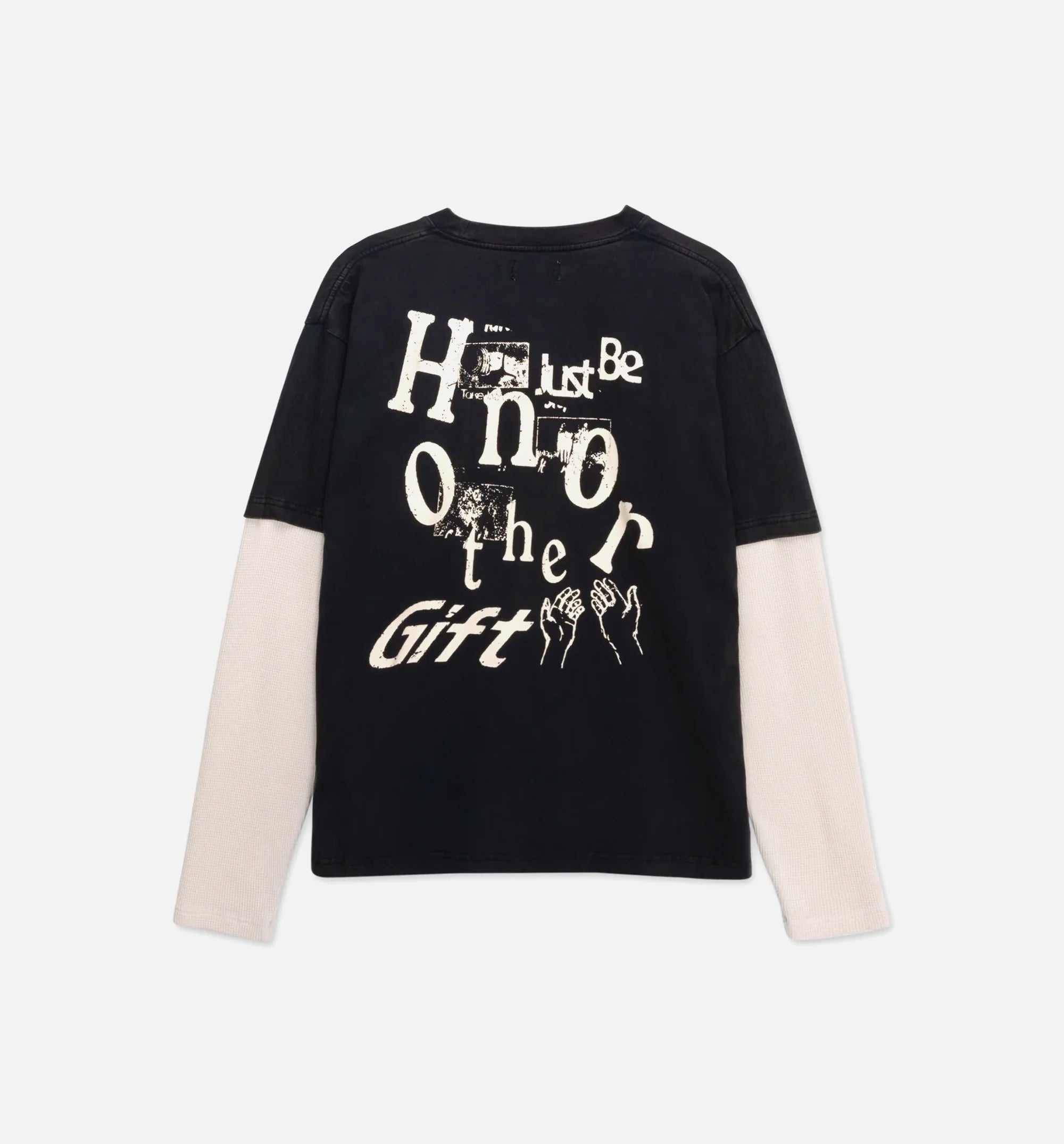 Just Be Mens Long Sleeve Shirt Black White