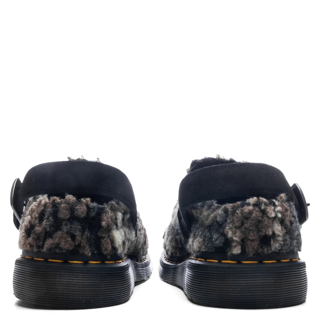 Isham Crochet Wool Suede Mules Black