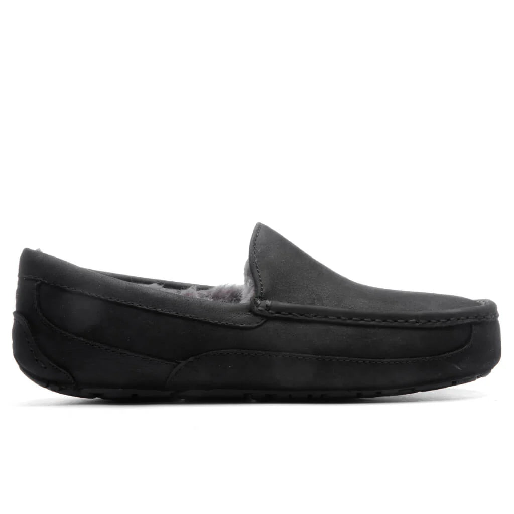 Ascot Matte Leather Slipper Black