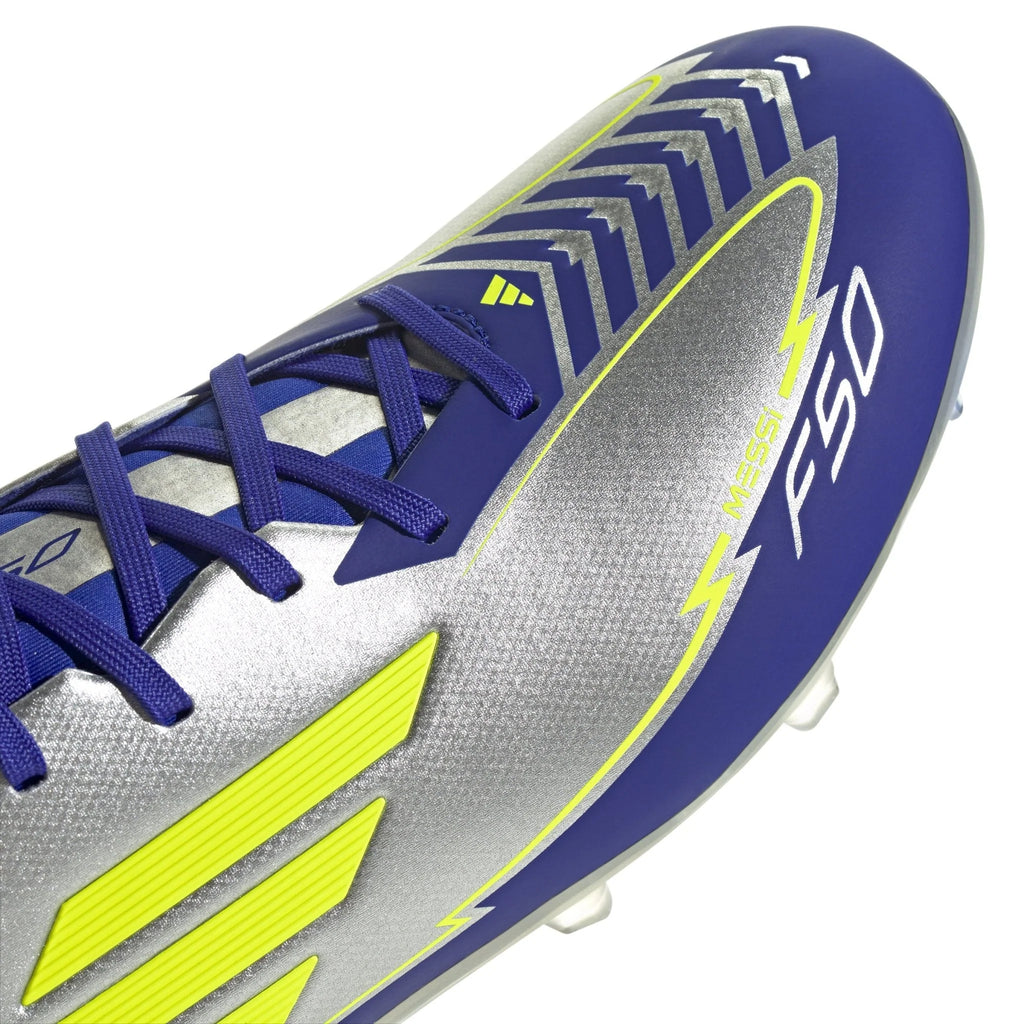adidas F50 League Messi Firm Multi Ground Boots Silver Yellow
