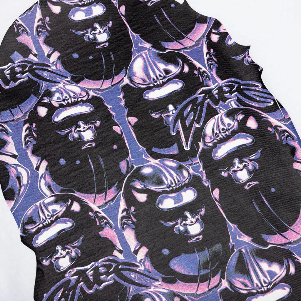 Ape Head Graffiti Big Ape Head Tee White Purple