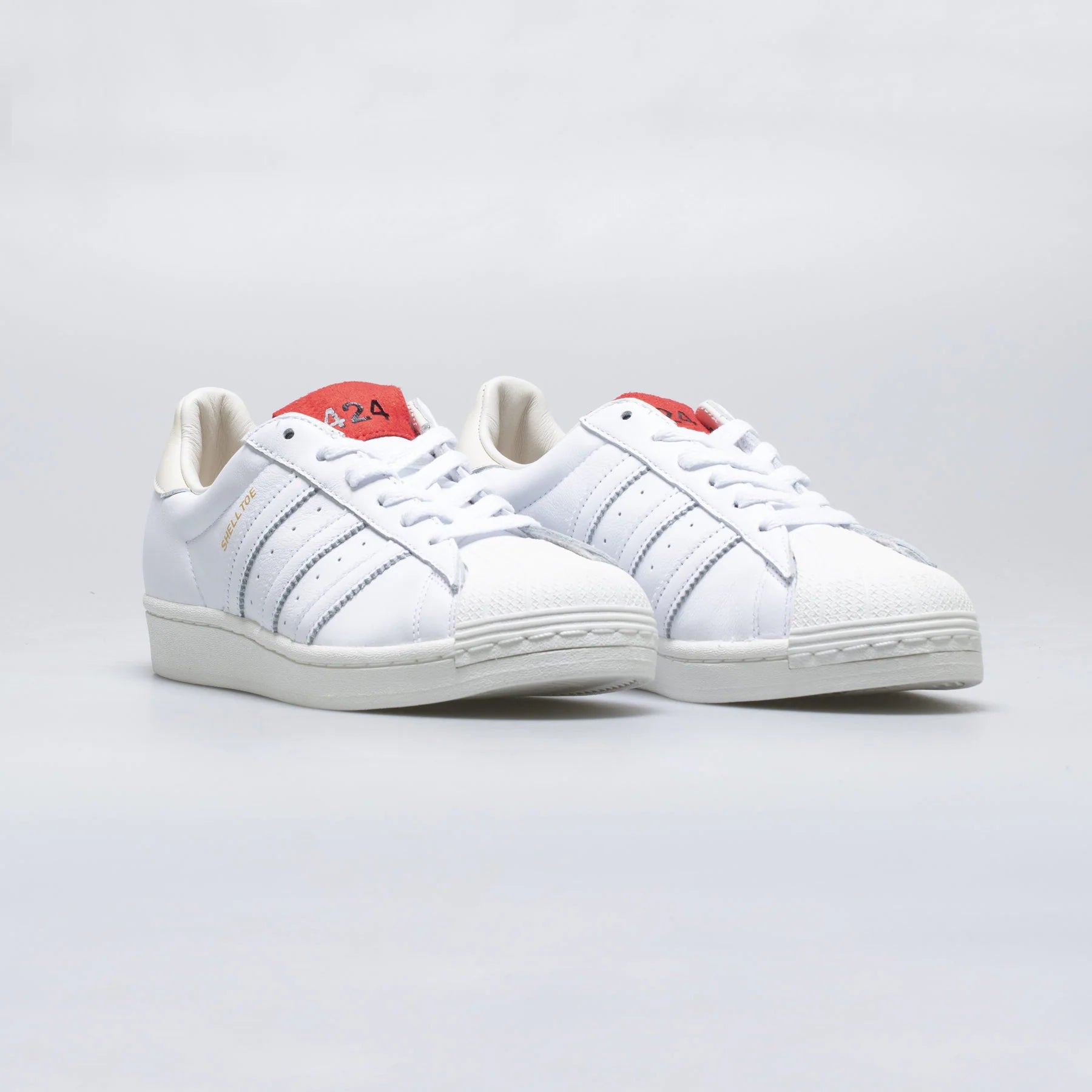 424 Shell Toe Mens Lifestyle Shoe White Red