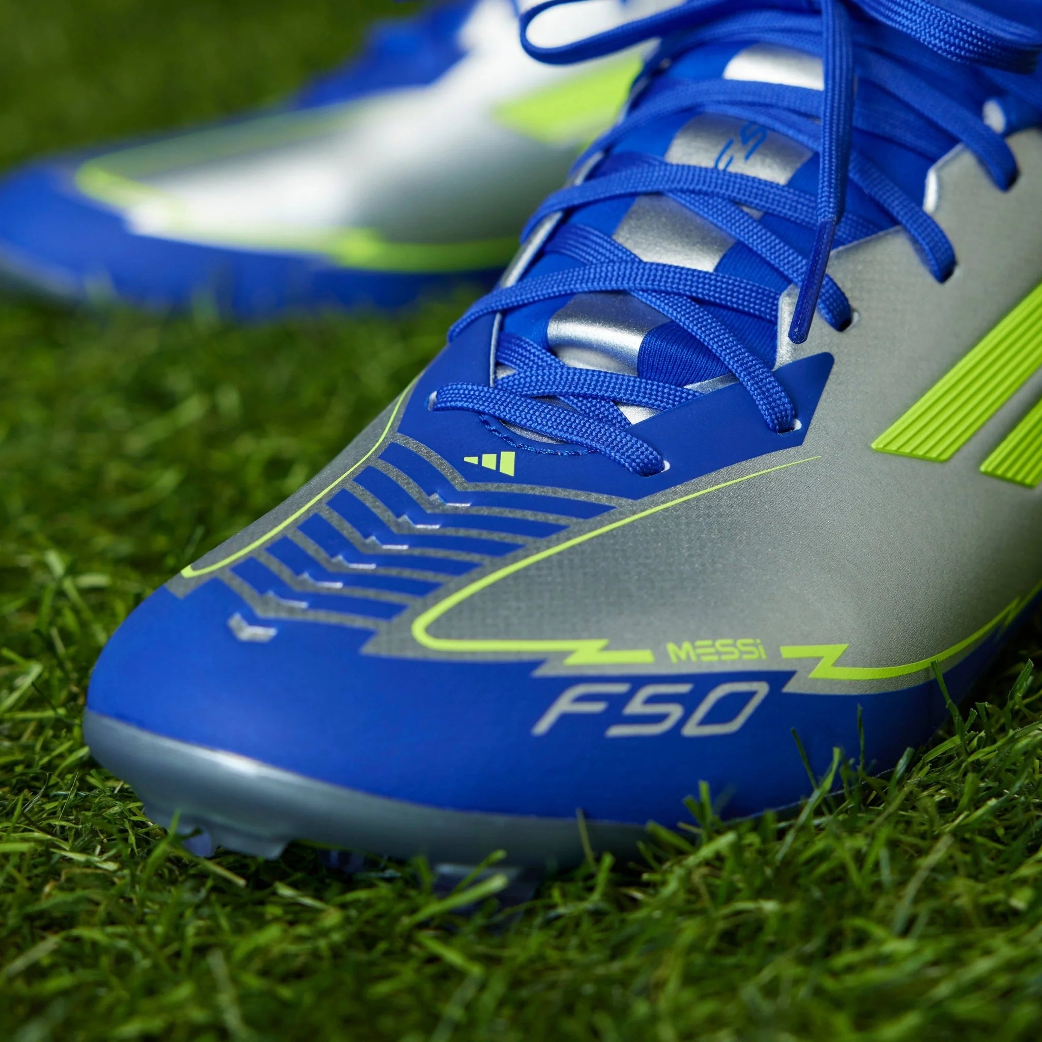 adidas F50 League Messi Firm Multi Ground Boots Silver Yellow