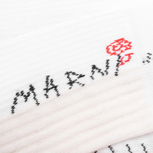 White Cotton Socks 12 Gauge Graphic Lily White