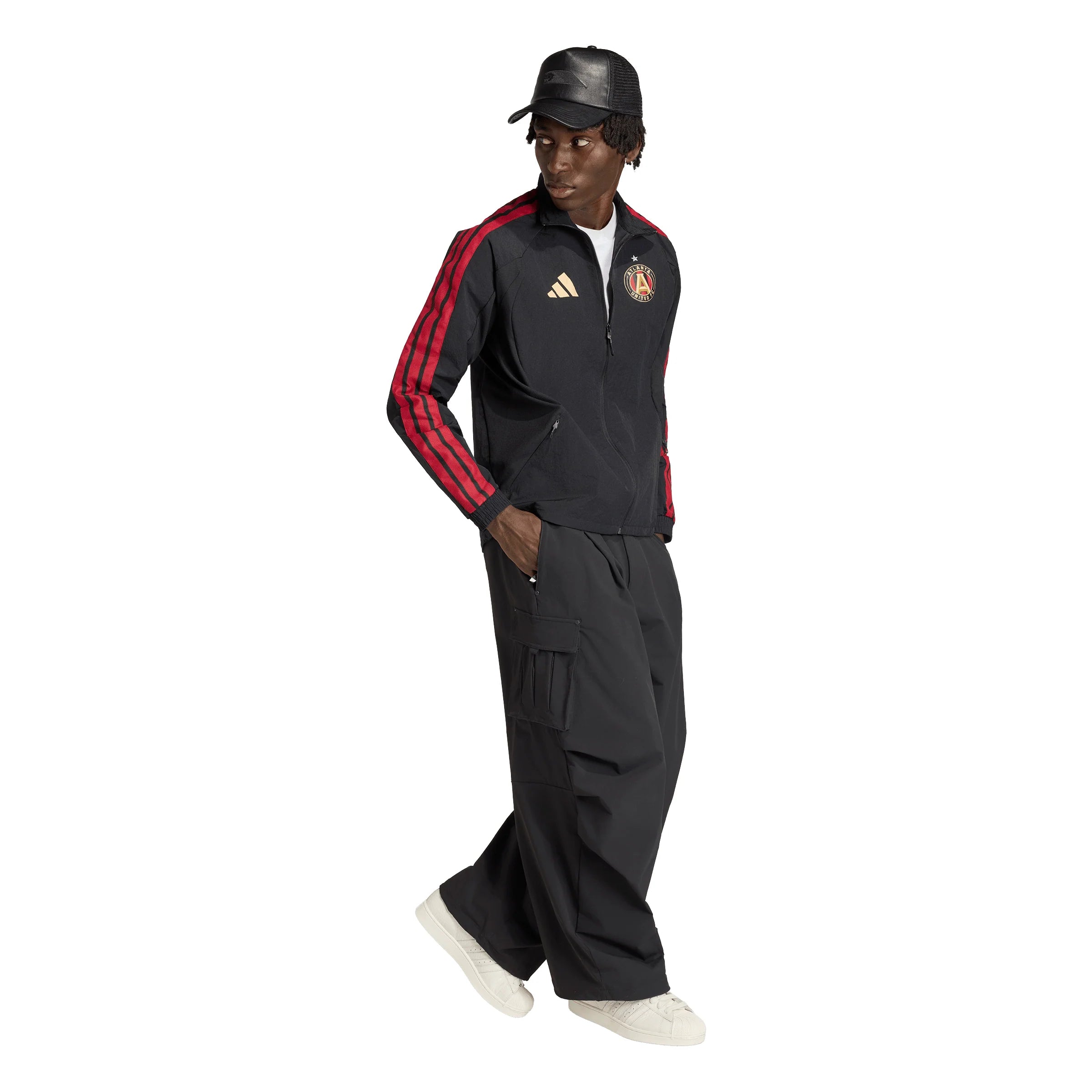 adidas Atlanta United FC Anthem Mens Soccer Jacket Black Gold