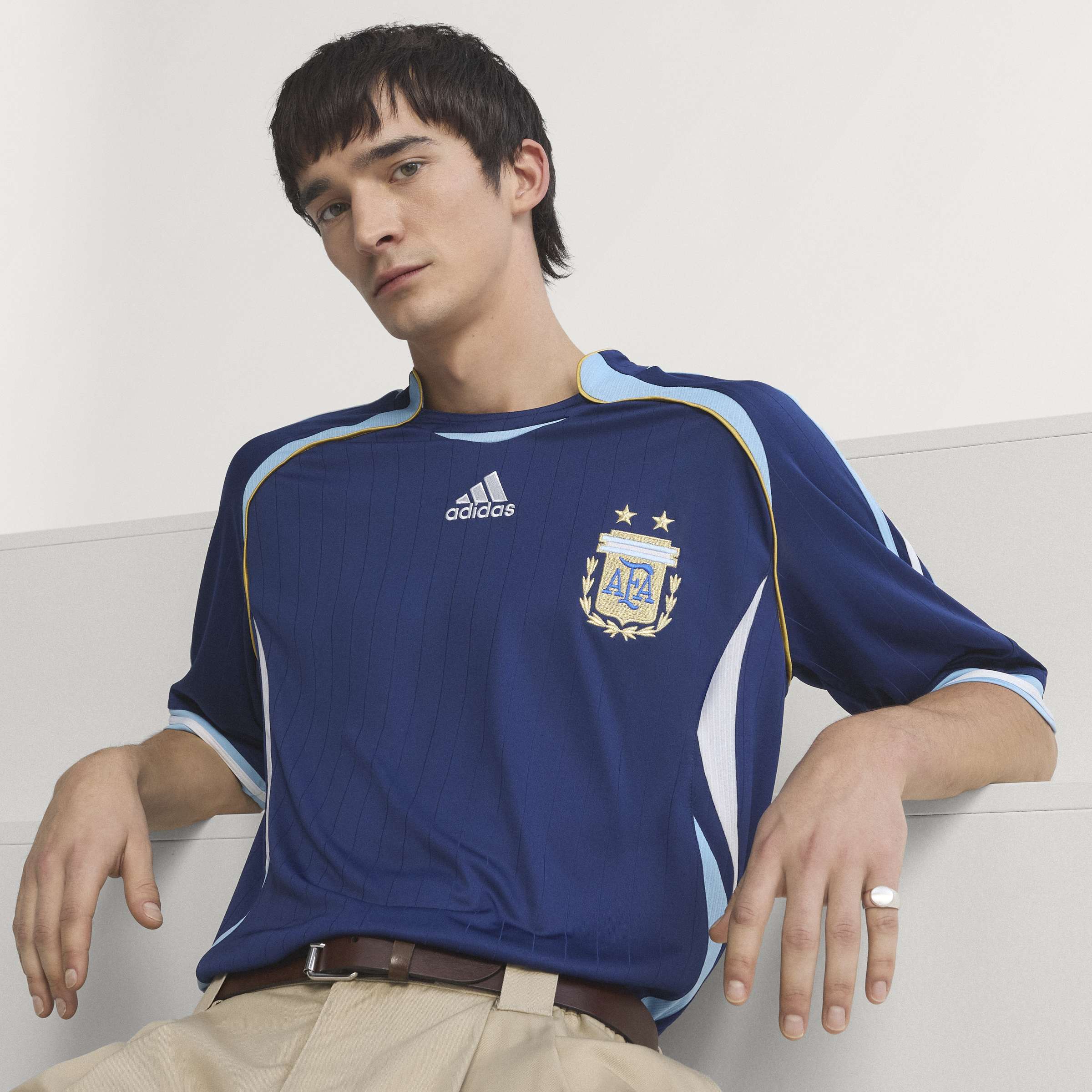adidas Argentina Away Mens Soccer Jersey 2006 Dark Blue