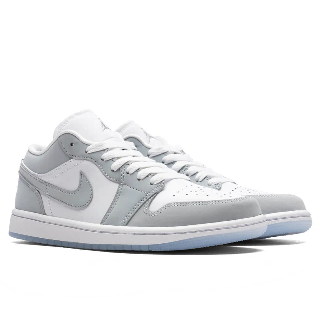 Womens Air Jordan 1 Low White Wolf Grey Aluminum
