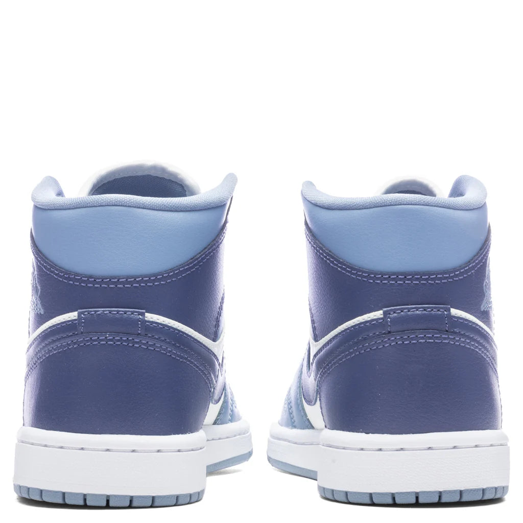 Womens Air Jordan 1 Mid Sail Diffused Blue Blue Grey