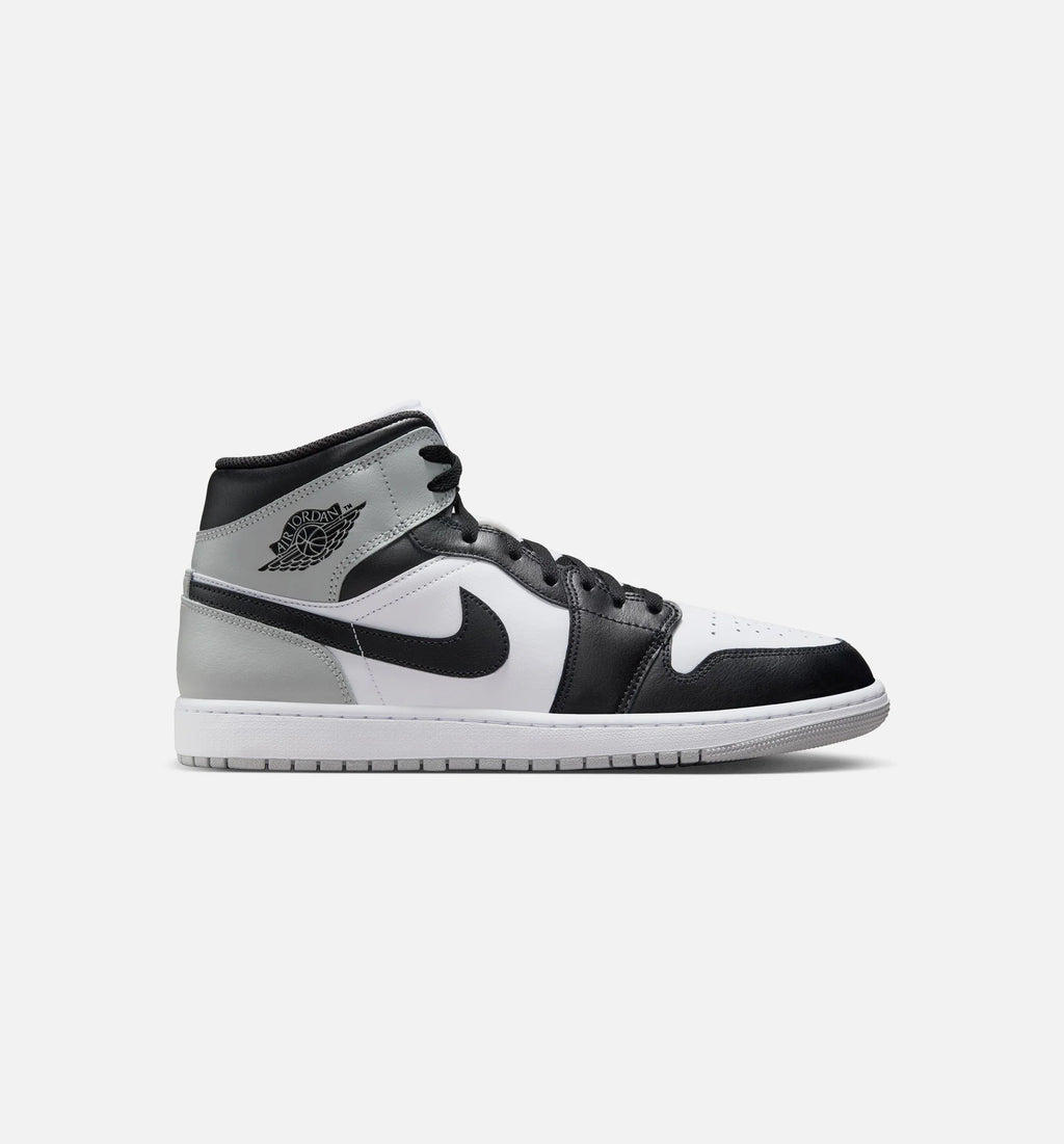 Air Jordan 1 Mid Mens Lifestyle Shoe White Black Light Smoke Grey