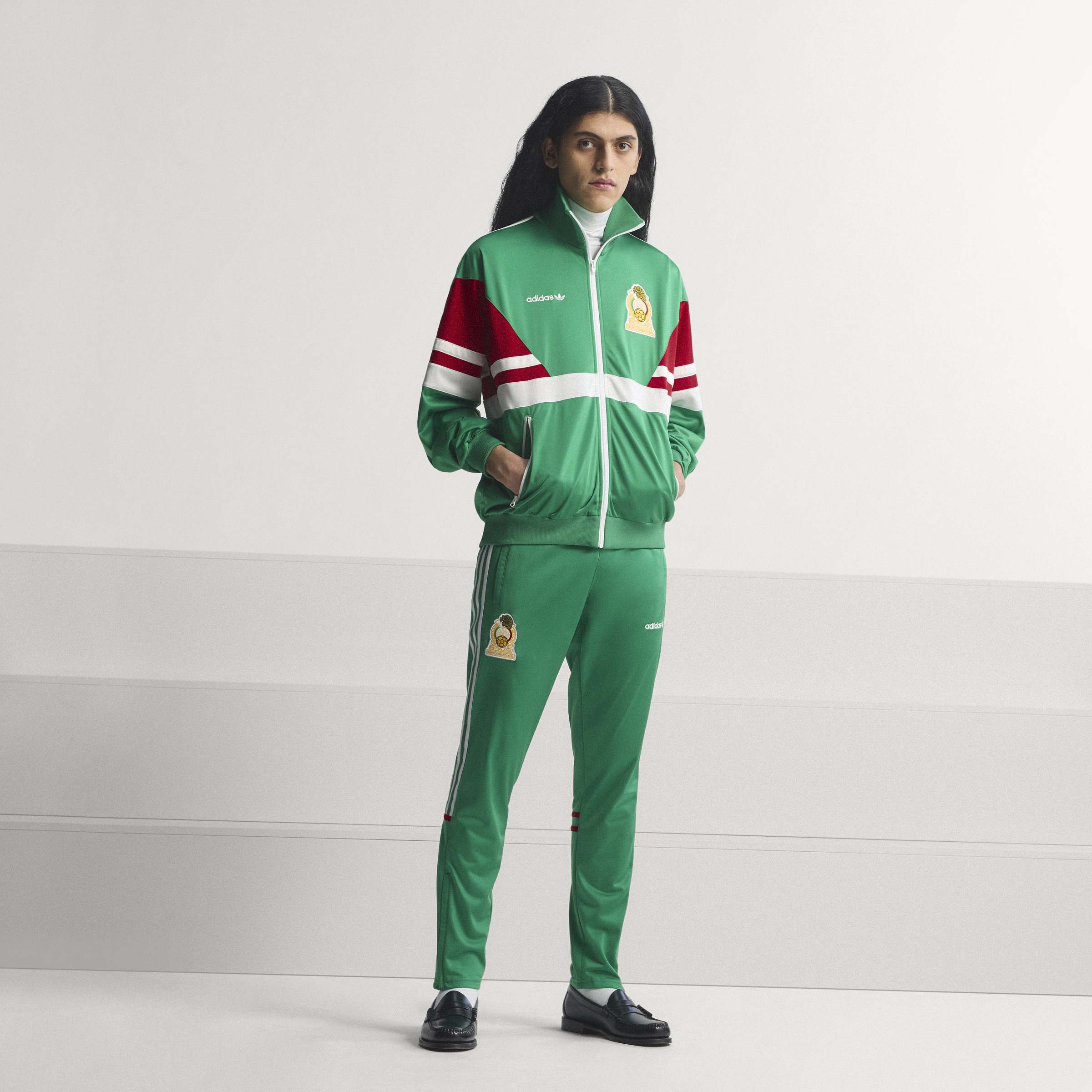 adidas Mexico Mens Soccer Track Top 1986 Green