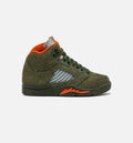 Air Jordan 5 Retro Preschool Lifestyle Shoe Army Olive Solar Orange