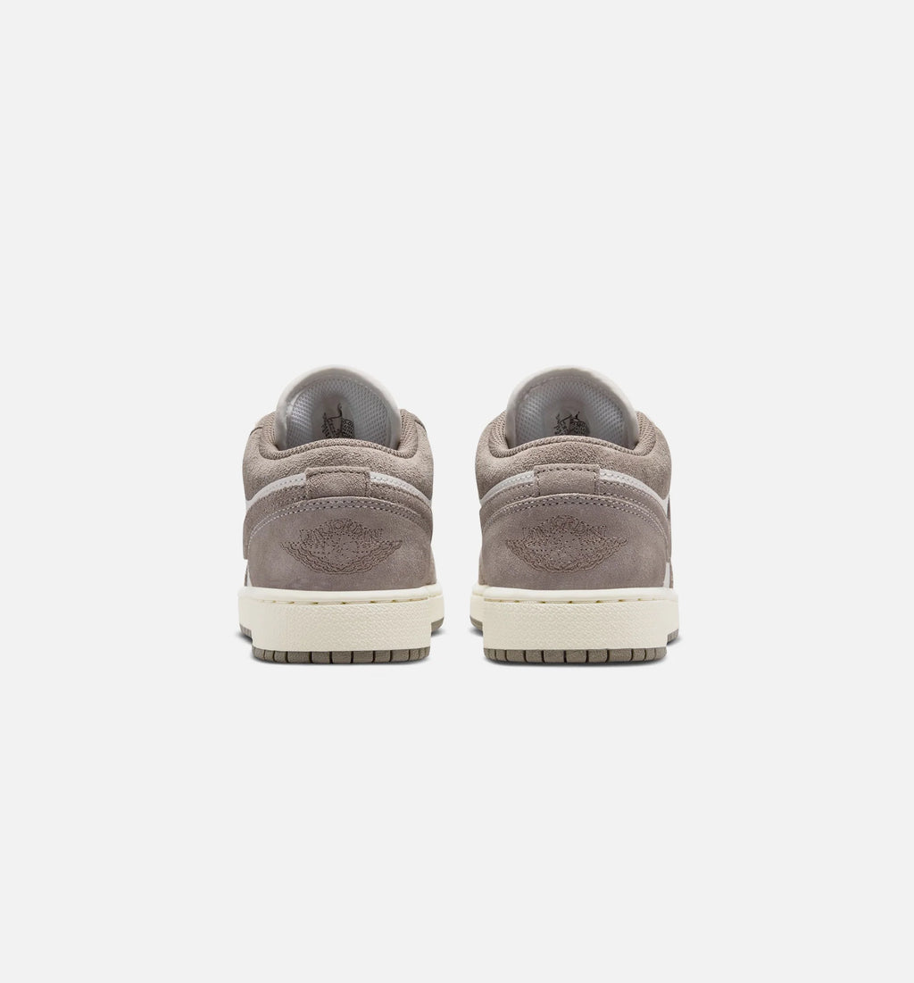 Air Jordan 1 Low Grade School Lifestyle Shoe Olive Grey Enigma Stone Summit White