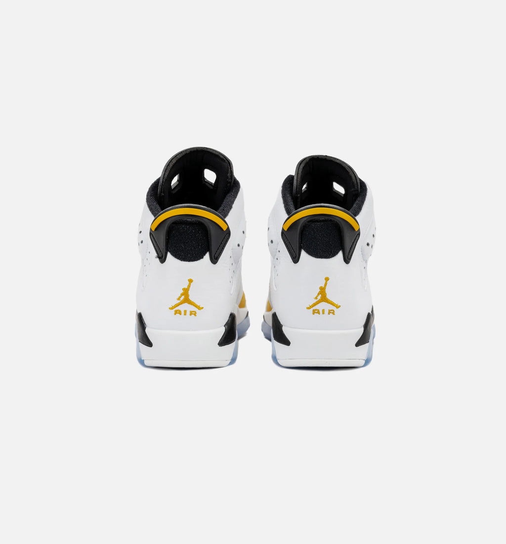 Air Jordan 6 Retro Yellow Ochre Grade School Lifestyle Shoe White Yellow Ochre Black Free Shipping