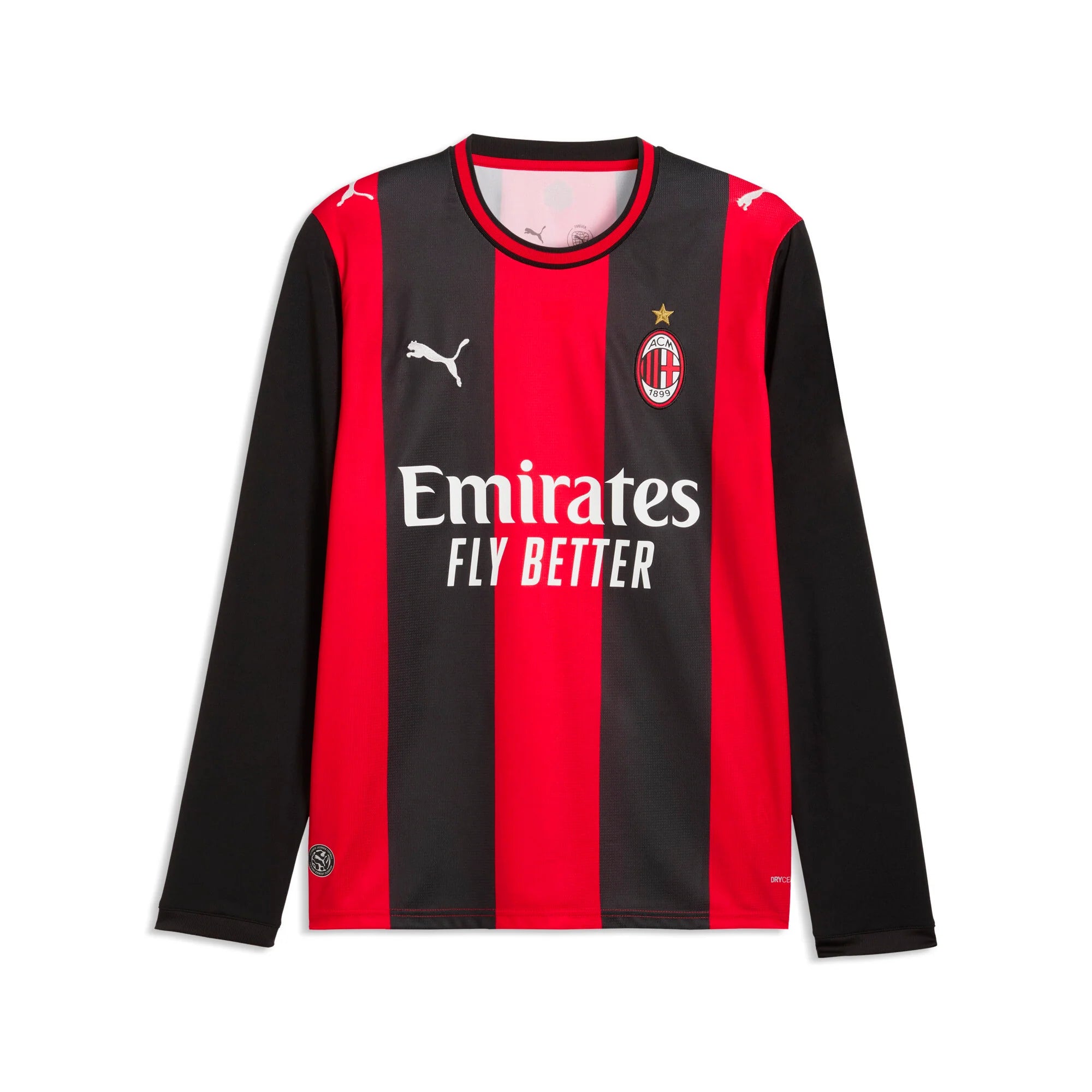 PUMA AC Milan Home Long Sleeve Mens Soccer Jersey 2026 Black Red