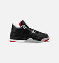 Air Jordan 4 Retro Bred Reimagined Preschool Lifestyle Shoe Black Fire Red Cement Grey Summit White