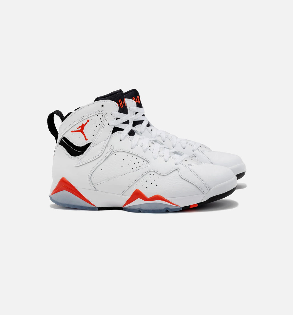 Air Jordan 7 Retro White Infrared Mens Lifestyle Shoe White Crimson