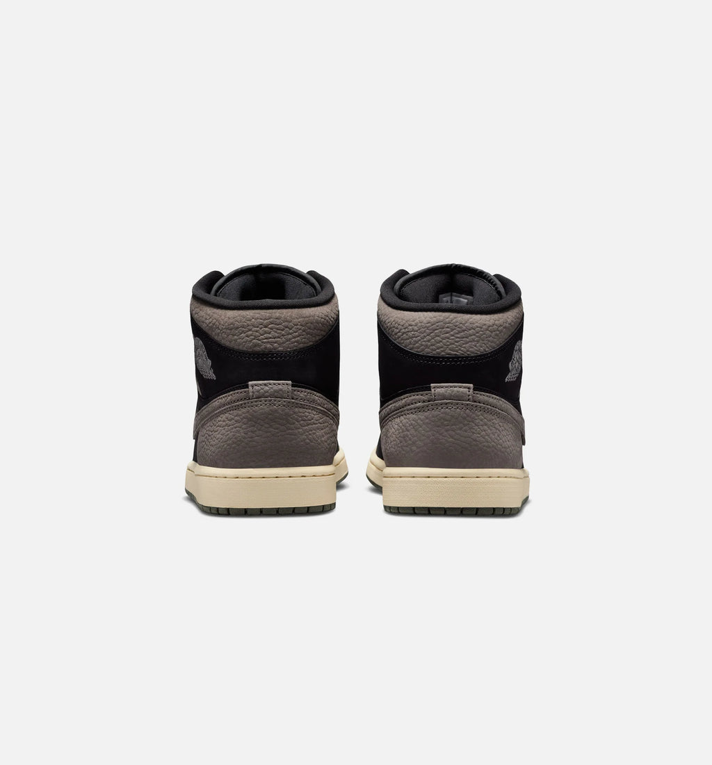 Air Jordan 1 Mid SE Mens Lifestyle Shoe Black Olive Grey Light Wild Mango