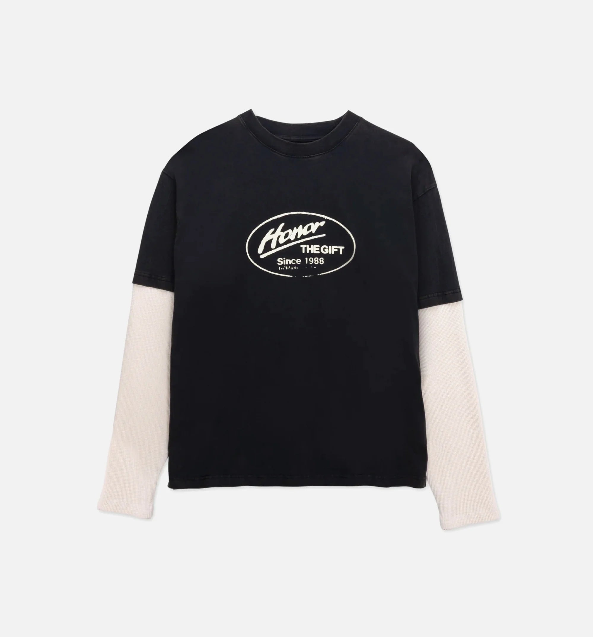 Just Be Mens Long Sleeve Shirt Black White