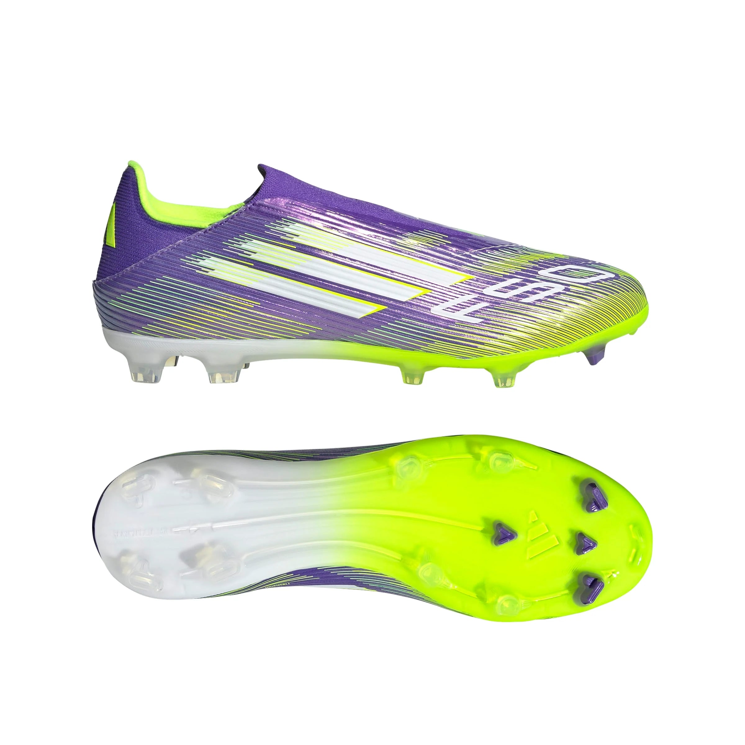 adidas F50 League Laceless FG MG Mens Soccer Cleats Purple White Lemon