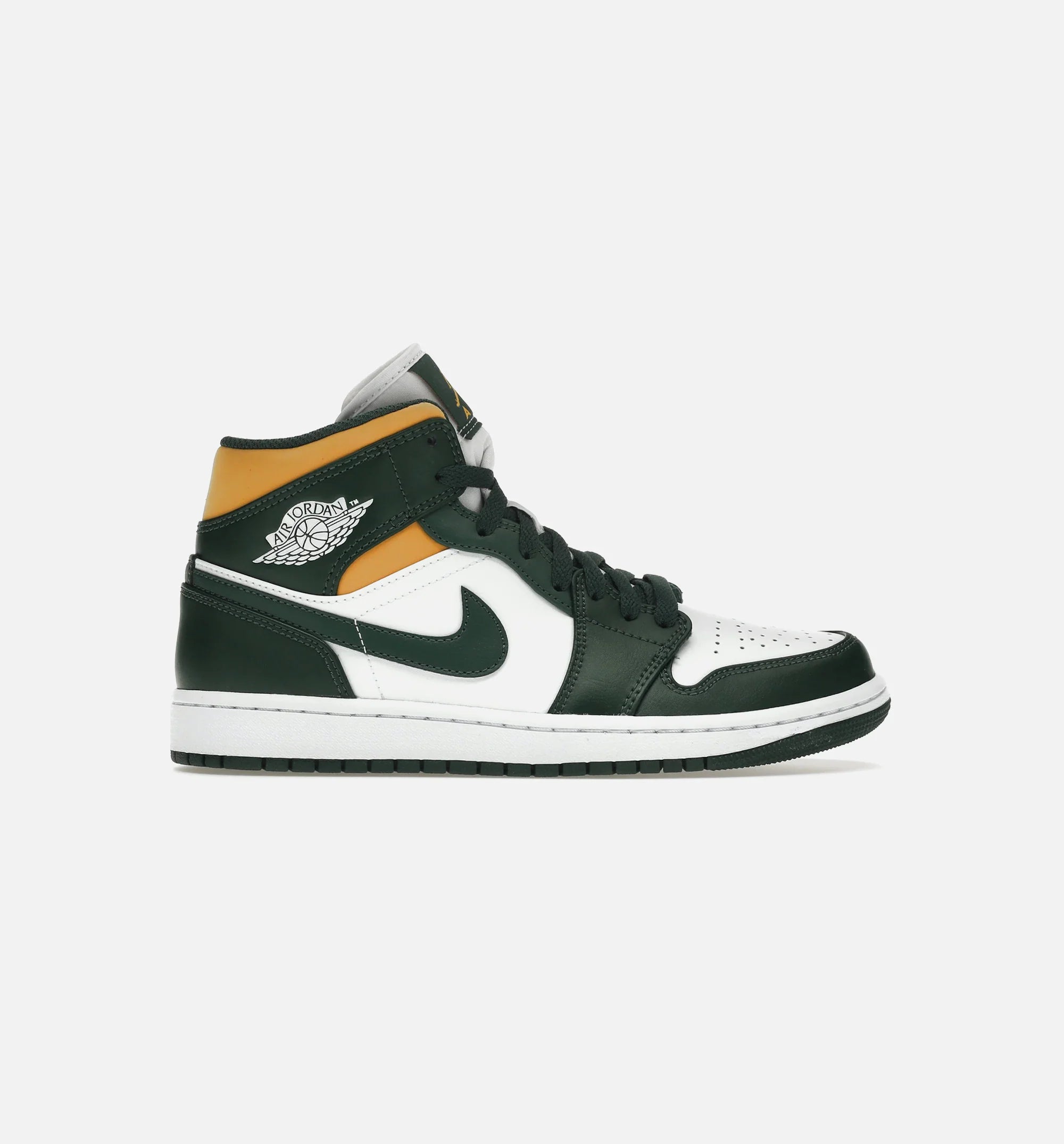 Air Jordan 1 Mid Green Yellow Mens Lifestyle Shoe Green Yellow