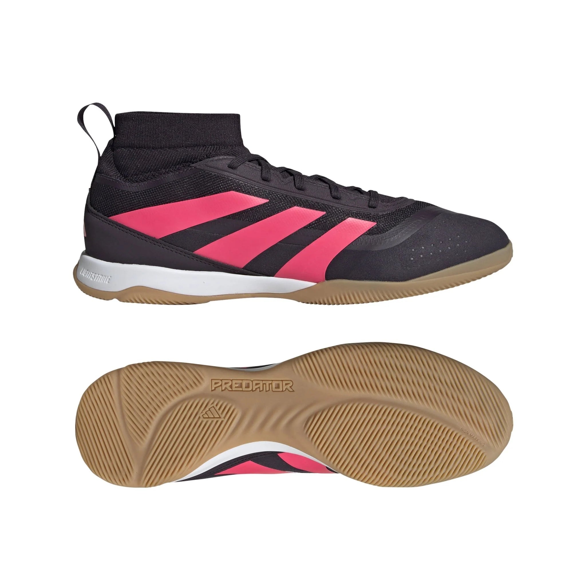 adidas Predator League Mid IN Indoor Soccer Shoes Black Turbo White