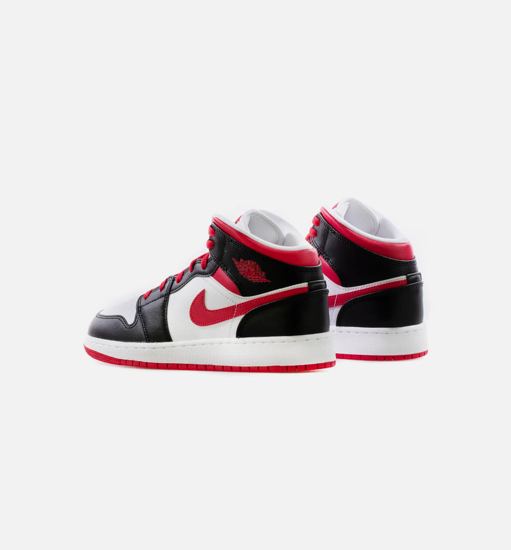 Air Jordan 1 Mid Very Berry Grade School Lifestyle Shoe Black White Berry