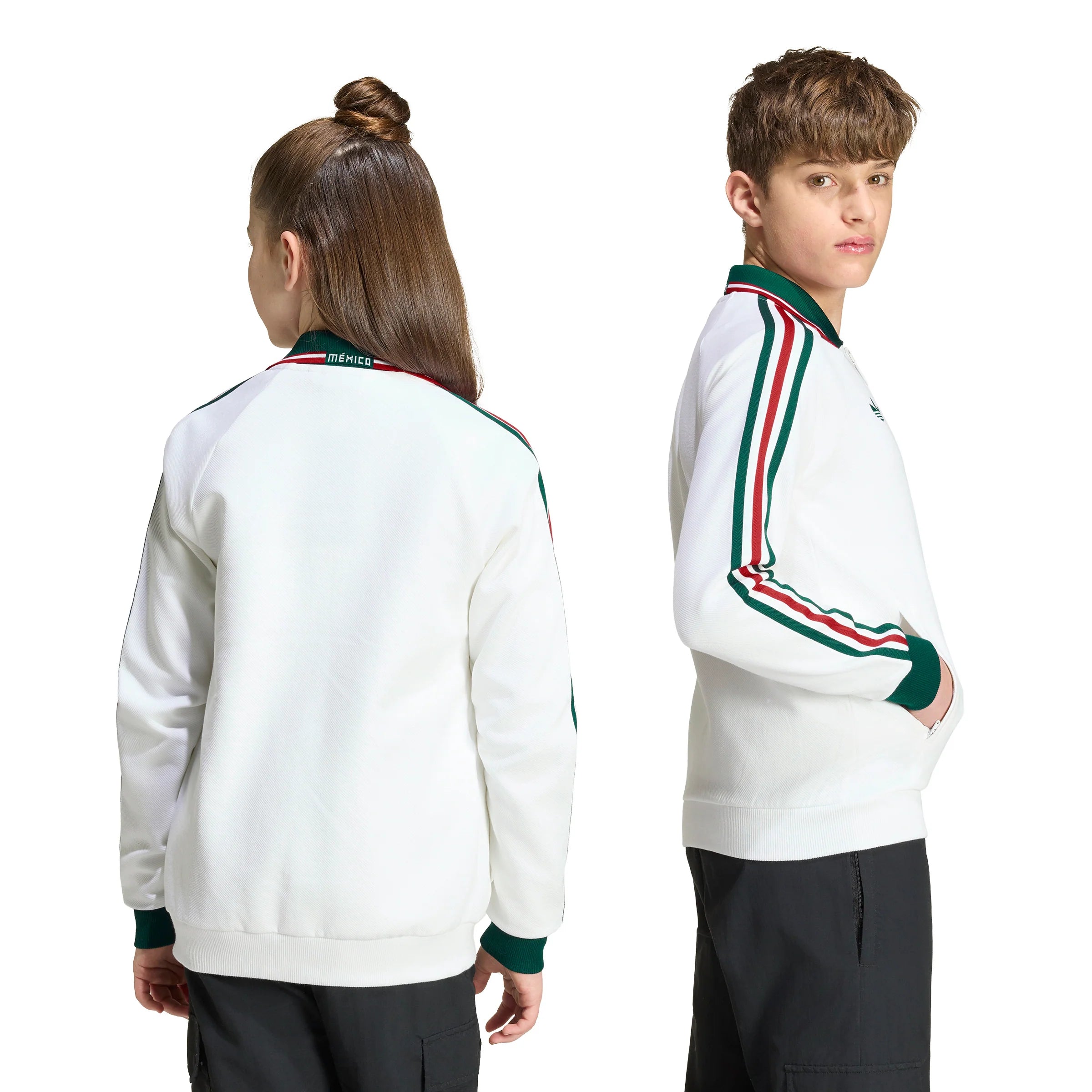 adidas Mexico Away Anthem Youth Soccer Jacket White