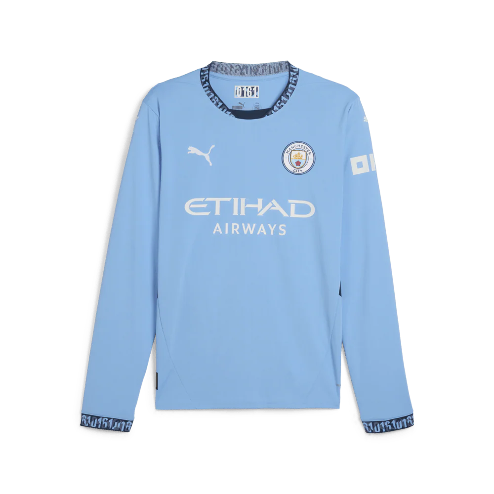 PUMA Mens Manchester City Home Jersey LS Team Light Blue