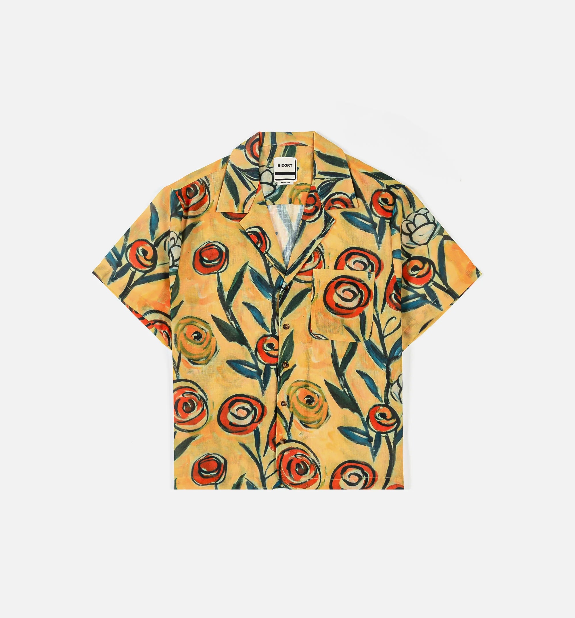 Brush Camp Mens Short Sleeve Shirt Orange