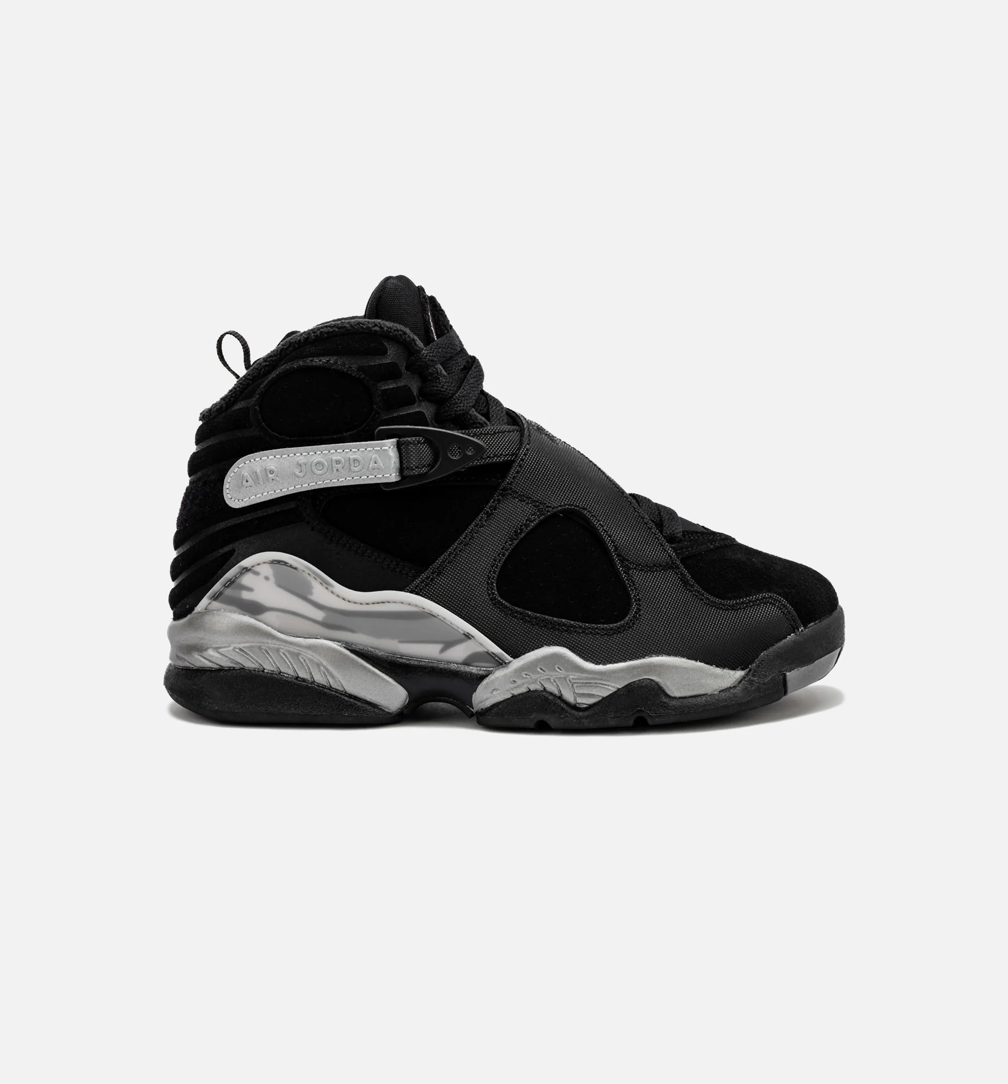 Air Jordan 8 Retro Winterized Gunsmoke Grade School Lifestyle Shoe Black Silver