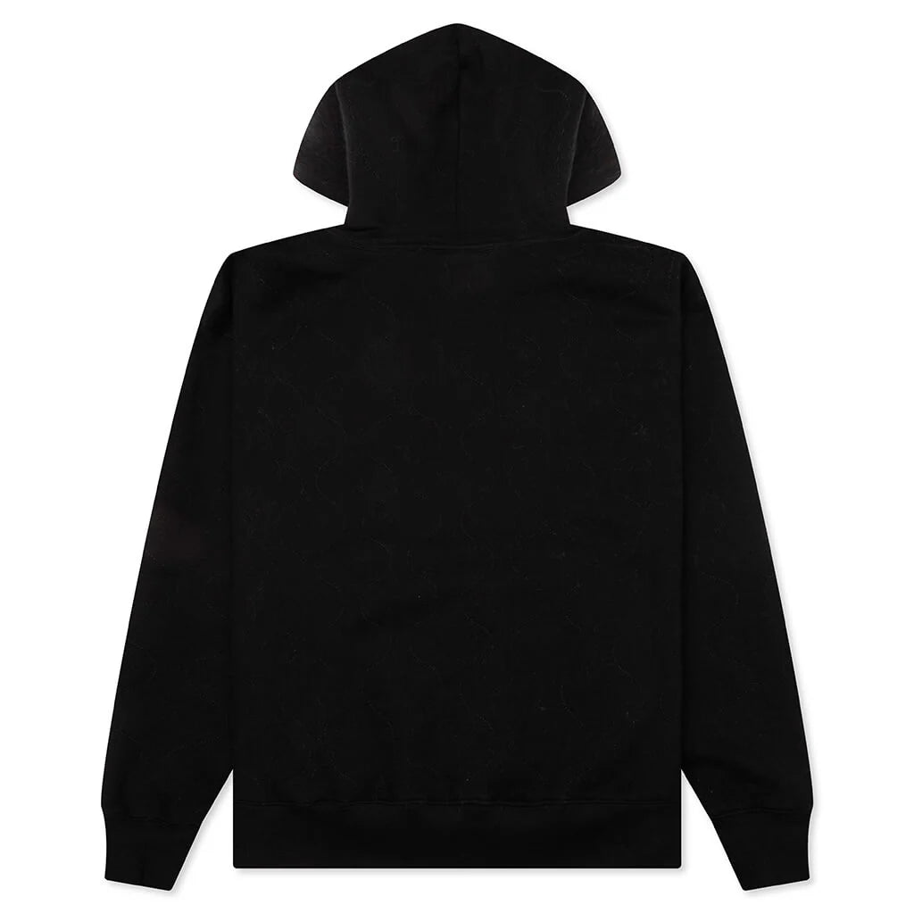 Wave Quilted Hoodie Black