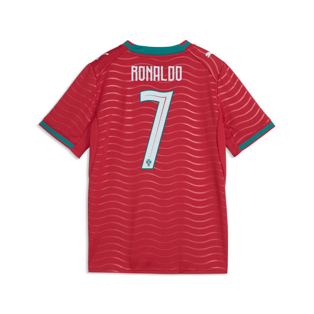 PUMA Portugal Home Cristiano Ronaldo CR7 Youth Soccer Jersey 2026 Red Green