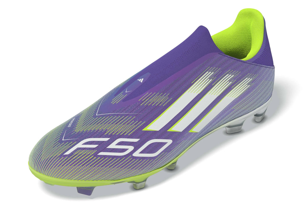 adidas F50 League Laceless FG MG Mens Soccer Cleats Purple White Lemon