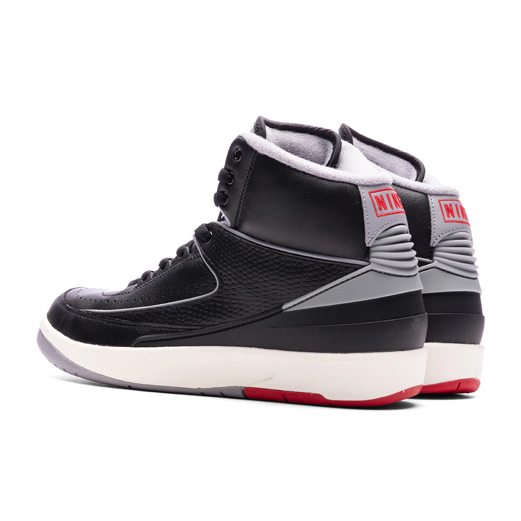 Air Jordan 2 Retro GS Black Cement Black Cement Grey Fire Red