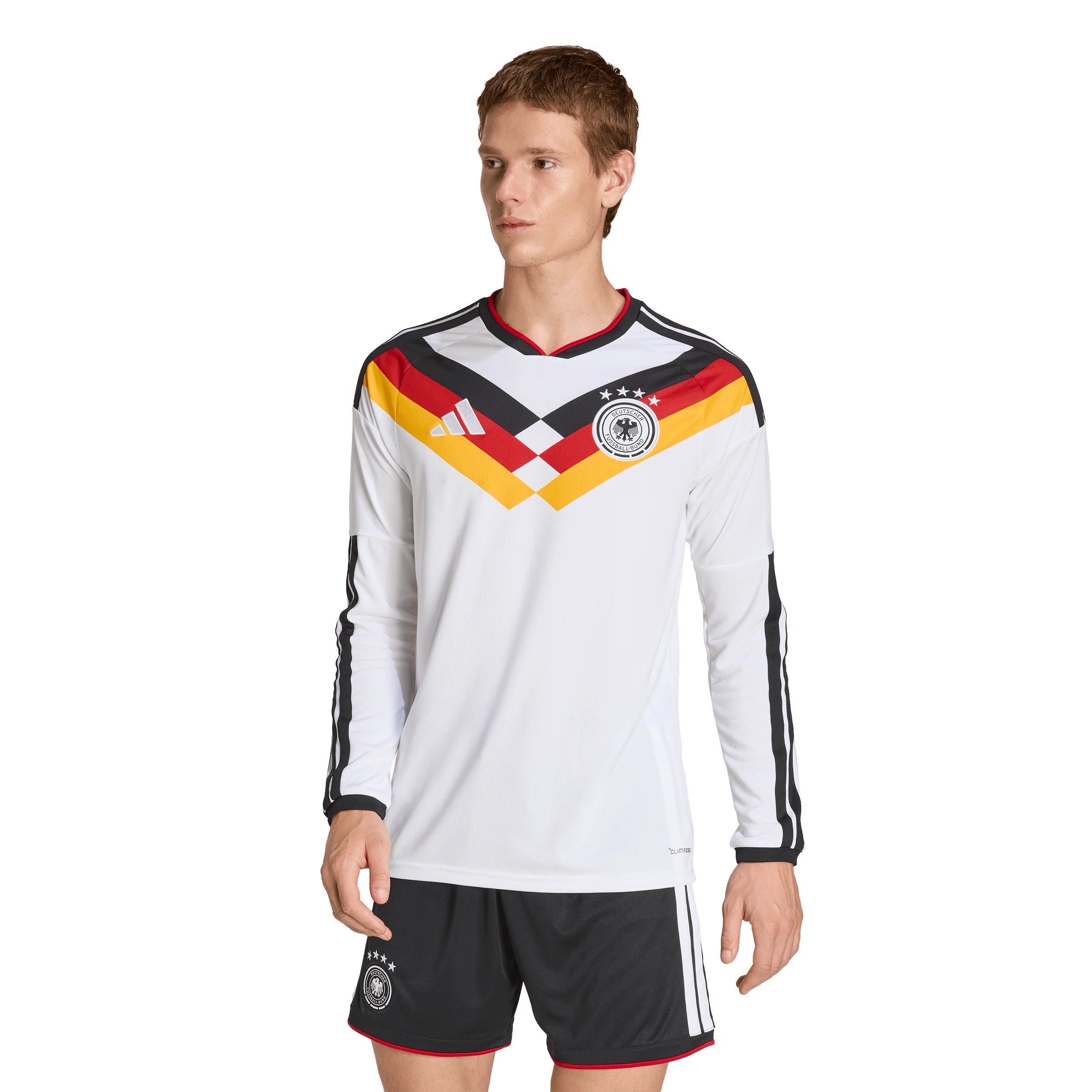 adidas Germany Home Long Sleeve Mens Soccer Jersey 26 White