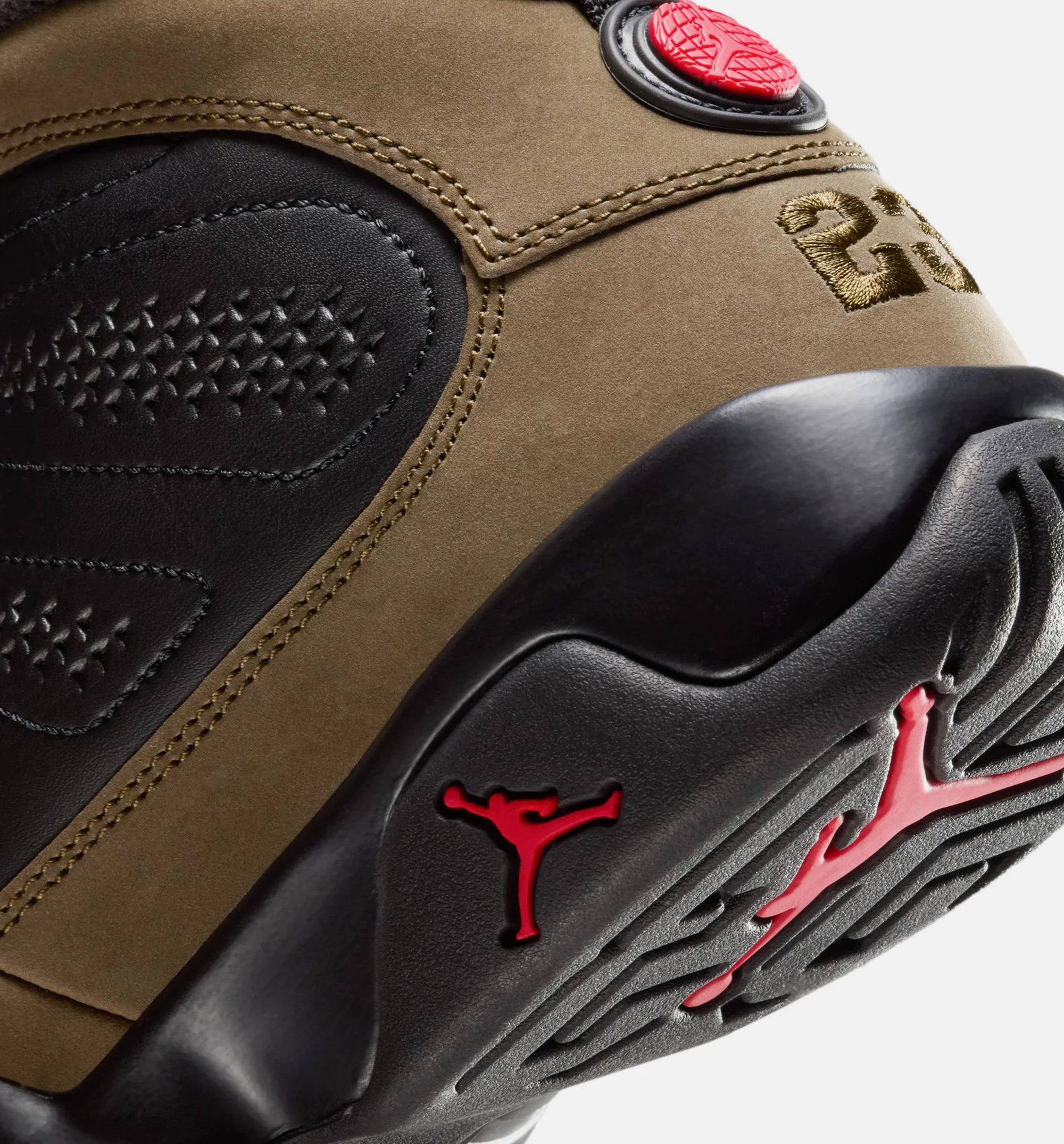 Air Jordan 9 Retro Olive Grade School Lifestyle Shoe Black True Red Light Olive