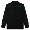 Nylon Western Button Up Black