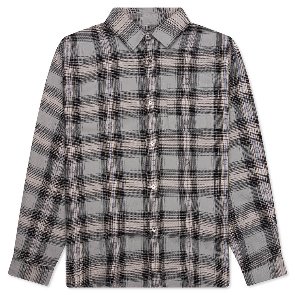 Motif Plaid Shirt Grey