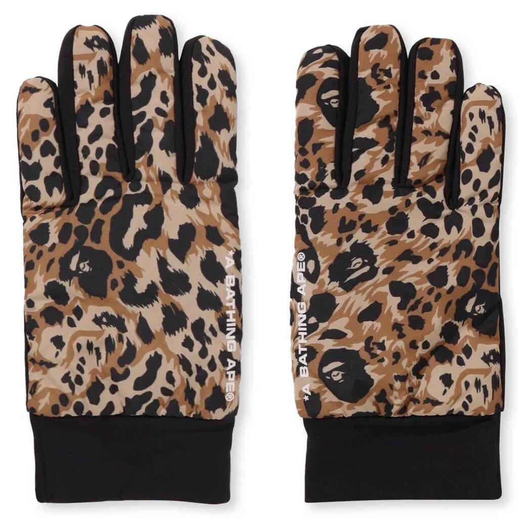 Wild Leopard Pattern Gloves Beige