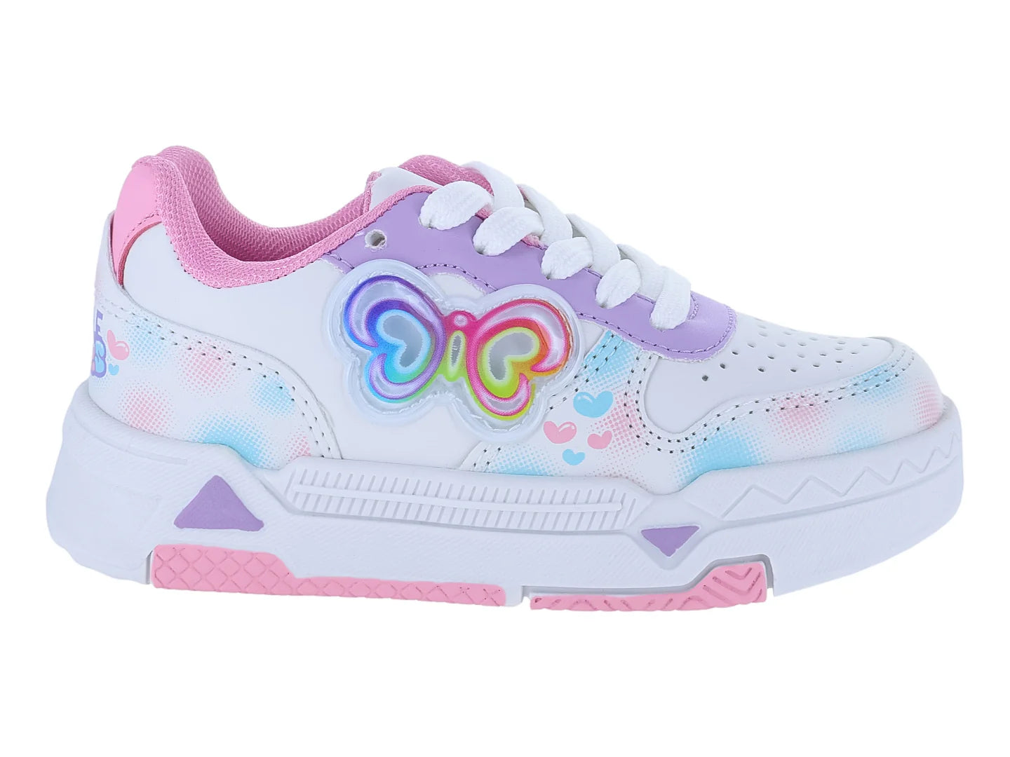 Tenis New Boys Blanco y Rosa para Niña