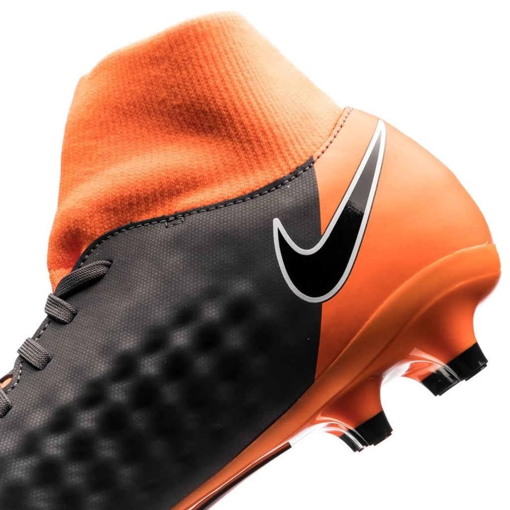 Nike Magista Obra 2 Academy DF FG Firm Ground Soccer Cleats Dark Grey Black Total Orange