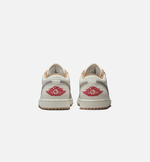 Air Jordan 1 Low Mens Lifestyle Shoe Sail Fire Red College Grey Hemp